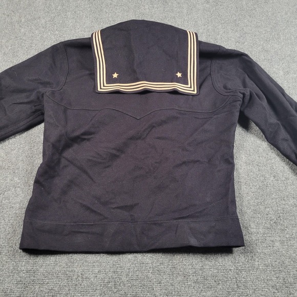 Vintage Naval Clothing Factory Sailor Shirt Mens Navy Blue Wool Jumper 40s 50s - Picture 3 of 10